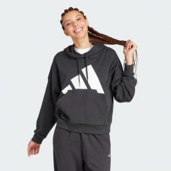 Bluza z kapturem Essentials Big Logo French Terry Loose. Białe bluzy damskie Adidas, xl, bez wzorów, z materiału, sportowe, bez ramiączek, z kapturem. Za 279.00 zł.