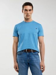 Koszulka męska z kieszonką niebieska Carbon 402. Niebieskie t-shirty męskie BIG STAR, l, z aplikacjami, z bawełny, bez kołnierzyka, bez ramiączek. W wyprzedaży za 99.99 zł.