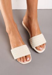 Beżowe Casualowe Klapki na Płaskiej Podeszwie z Paskiem w Stylu Boho Moonvelia. Brązowe klapki damskie Renee, bez wzorów, boho, bez obcasa, na płaskiej podeszwie, bez zapięcia. W wyprzedaży za 26.24 zł.