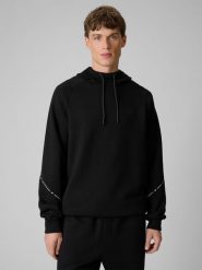 4F Bluza dresowa regular z kapturem męska - czarna XL. Czarne bluzy męskie 4F, m, bez wzorów, z dresówki, bez ramiączek, z kapturem. Za 199.99 zł.