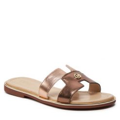 Klapki Liu Jo. Brązowe klapki damskie Liu Jo, bez wzorów, bez obcasa, bez zapięcia. Za 239.99 zł.
