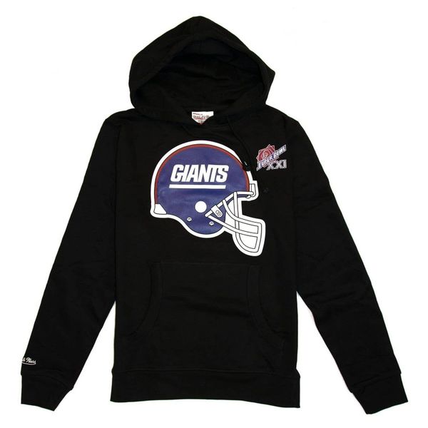 Hoodie New York Giants superbowl 80s Lawerence Taylor. Czarne bluzy męskie Mitchell & Ness, m, bez wzorów, bez ramiączek, bez kaptura. Za 486.50 zł.