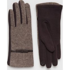 Answear - Rękawiczki. Szare rękawiczki damskie ANSWEAR, bez wzorów, z dzianiny. W wyprzedaży za 39.90 zł.