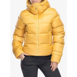 Kurtka puchowa damska Helly Hansen Essence Down Jacket. Żółte kurtki sportowe damskie Helly Hansen, bez wzorów, z puchu, bez ramiączek, bez kaptura, trekkingowe. Za 833.99 zł.