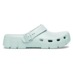 Klapki unisex BIRKENSTOCK Birki Flow EVA Surf Green. Zielone klapki damskie Birkenstock, bez wzorów, bez obcasa, bez zapięcia. Za 159.99 zł.
