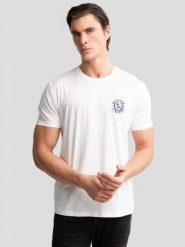 Koszulka męska bawełniana z haftem na piersi biała Reager 100. Białe t-shirty męskie BIG STAR, l, bez wzorów, z bawełny, bez kołnierzyka, bez ramiączek. W wyprzedaży za 39.99 zł.