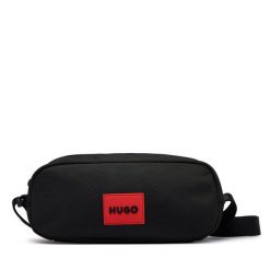 Saszetka HUGO. Czarne saszetki i nerki męskie Hugo, bez wzorów. Za 349.99 zł.