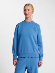 Damska bluza z okrągłym dekoltem Hummel Pulse. Niebieskie bluzy damskie Hummel, xs, bez wzorów, z bawełny, bez ramiączek, bez kaptura. Za 183.00 zł.