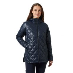 Damska kurtka turystyczna Helly Hansen Bliss Quilt. Niebieskie kurtki sportowe damskie Helly Hansen, bez wzorów, bez ramiączek, bez kaptura, trekkingowe. Za 848.50 zł.