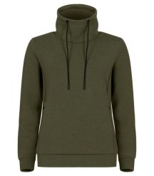 Clique Hobart Women — damska bluza z wysokim kołnierzem – Fog green. Zielone bluzy damskie CLIQUE, xs, bez wzorów, z materiału, bez ramiączek, bez kaptura. Za 188.80 zł.