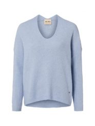 MOS MOSH Sweter z zawartością alpaki - MMThora Kobiety Wełna niebieski, L. Niebieskie swetry nierozpinane damskie Mos Mosh, l, bez wzorów, z dzianiny, eleganckie, bez kołnierzyka, bez ramiączek. Za 429.95 zł.