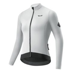 Bluza kolarska ocieplana jesień/zima rozpinana. Białe bluzy damskie ROCKBROS, na jesień, l, bez wzorów, z dzianiny, wakacyjne, bez ramiączek, bez kaptura. Za 299.99 zł.