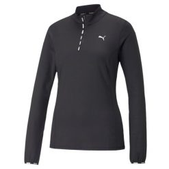 Koszulka z długim rękawem Damska Puma Strong 1/4 Zip Czarny. Czarne bluzki damskie Puma, bez wzorów, sportowe, bez kołnierzyka, bez ramiączek. Za 169.80 zł.