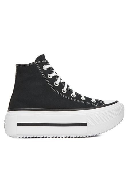 Converse Trampki Chuck Taylor All Star Lift Double Stack A12975C Czarny. Czarne trampki i tenisówki damskie Converse, bez wzorów, z materiału, bez zapięcia. Za 299.99 zł.
