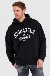 DSQUARED2 Czarna bluza męska bromance slouch hoodie. Czarne bluzy męskie Dsquared2, l, bez wzorów, bez kaptura. W wyprzedaży za 1,179.99 zł.