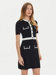 Motivi Sukienka dzianinowa 76406000104N Czarny Regular Fit. Czarne sukienki damskie Motivi, bez wzorów, z dzianiny, bez kołnierzyka, bez ramiączek. Za 249.99 zł.