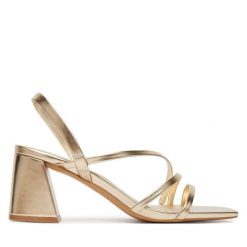 Sandały Aldo. Żółte sandały damskie Aldo, bez wzorów, bez obcasa, na słupku, bez zapięcia. Za 319.99 zł.