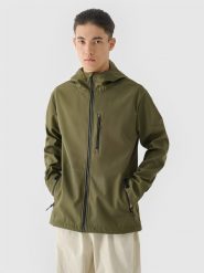 4F Kurtka softshell wiatroodporna membrana 8000 męska - khaki XXL. Brązowe kurtki męskie 4F, m, bez wzorów, z materiału, z kapturem, wspinaczkowe, windstopper. W wyprzedaży za 199.99 zł.
