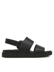Calvin Klein Sandały Flat Adj Sandal Eyelet HW0HW02488 Czarny. Czarne sandały damskie Calvin Klein, bez wzorów, ze skóry, bez obcasa, na płaskiej podeszwie, bez zapięcia. Za 309.99 zł.