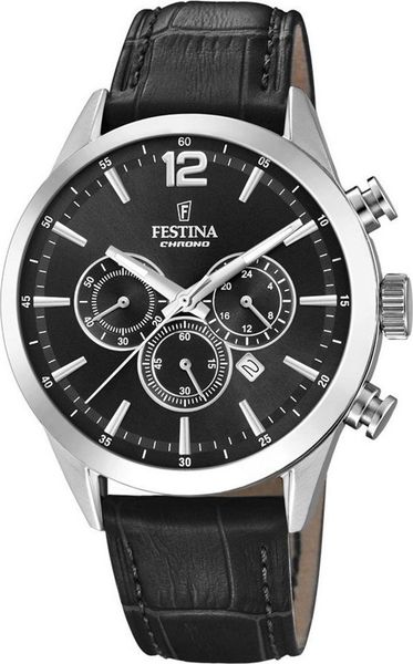 Zegarek Festina Zegarek męski Festina F20542-5 czarny. Czarne zegarki męskie Festina, bez wzorów. Za 553.00 zł.
