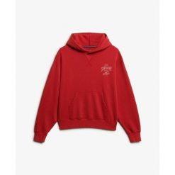 Bluza damska z kapturem Superdry Heritage Hamptons. Czerwone bluzy damskie Superdry, bez wzorów, bez ramiączek, z kapturem. Za 324.80 zł.