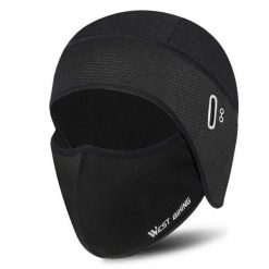 Czapka zimowa balaclava polarowa termiczna wiatroszczelna. Czarne czapki damskie WEST BIKING, na jesień, bez wzorów, z materiału, sportowe. Za 71.60 zł.