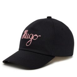 Czapka z daszkiem HUGO. Czarne czapki damskie Hugo, bez wzorów. Za 129.99 zł.