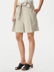 BOSS Szorty materiałowe Tojuna 50558545 Beżowy Relaxed Fit. Brązowe szorty damskie Boss, bez wzorów, ze lnu. Za 1,149.00 zł.