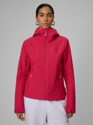 4F Kurtka przejściowa membrana 5000 damska - różowa L. Czerwone kurtki damskie 4F, na jesień, l, bez wzorów, bez kaptura. Za 299.99 zł.