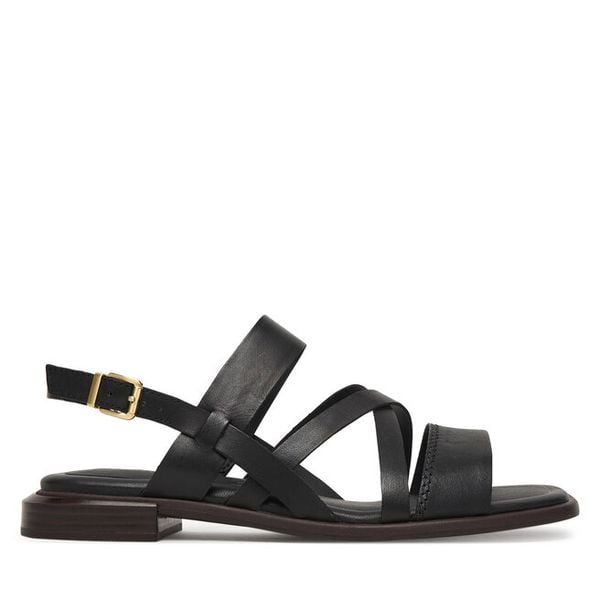 Sandały Clarks. Czarne sandały damskie Clarks, bez wzorów, bez obcasa, na płaskiej podeszwie, bez zapięcia. Za 235.99 zł.