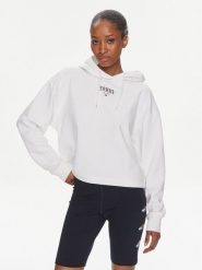 Tommy Jeans Bluza Essential Logo DW0DW17797 Biały Relaxed Fit. Białe bluzy damskie Tommy Jeans, m, bez wzorów, z bawełny, bez ramiączek, bez kaptura. Za 229.99 zł.