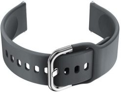 Pasek gumowy do smartwatch U01 - ciemny szary/srebrny - 18mm. Szare zegarki smartwatch Pacific, bez wzorów, z gumy. Za 25.73 zł.
