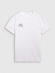 4F T-shirt regular z nadrukiem męski - biały M. Białe koszulki sportowe męskie 4F, m, bez wzorów, z bawełny, bez ramiączek. Za 59.99 zł.