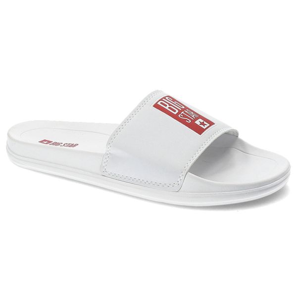 Białe Klapki Big Star Damskie Buty Wodoodporne. Białe klapki damskie BIG STAR, bez wzorów, z tworzywa sztucznego, retro, bez obcasa, bez zapięcia. Za 59.99 zł.