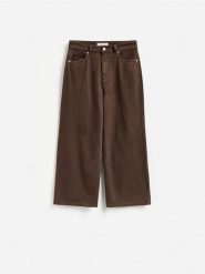 Jeansy culotte - dark grey jeans. Szare jeansy damskie Reserved, bez wzorów, z bawełny. Za 129.99 zł.