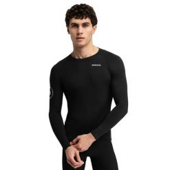 Męska koszulka kolarska z długim rękawem Siroko M9 Scanuppia Black. Czarne bluzy męskie SIROKO, m, bez wzorów, z tkaniny, sportowe, bez ramiączek, bez kaptura. Za 252.00 zł.