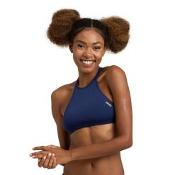 Damski top do kostiumu kąpielowego Arena Crop Think R. Niebieskie stroje kąpielowe damskie ARENA, xs, bez wzorów. Za 193.50 zł.