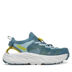 Sandały Hoka. Niebieskie sandały męskie HOKA, bez wzorów, sportowe, bez zapięcia. Za 349.99 zł.