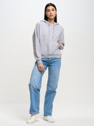 Bluza damska z kapturem szara Susana 901. Szare bluzy damskie BIG STAR, l, bez wzorów, z bawełny, bez ramiączek, z kapturem. W wyprzedaży za 189.99 zł.