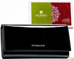 Portfel skórzany Peterson PTN BC-409 czarny. Czarne portfele damskie Peterson, ze skóry. Za 139.00 zł.