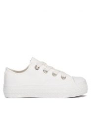 Jenny Fairy Trampki WFA2916-1 Biały. Białe trampki i tenisówki damskie Jenny Fairy, bez wzorów, z materiału, bez zapięcia. Za 99.99 zł.