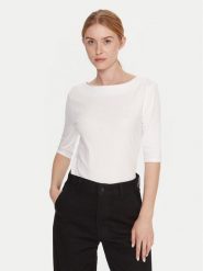 Calvin Klein Bluzka LV044C217G Biały Slim Fit. Białe bluzki damskie Calvin Klein, m, bez wzorów, z bawełny, bez kołnierzyka, bez ramiączek. Za 179.99 zł.