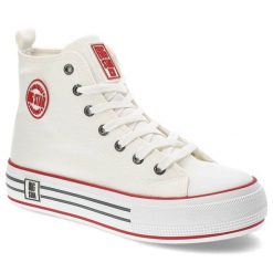 Białe Trampki Big Star Damskie Stylowe Buty. Białe trampki i tenisówki damskie BIG STAR, bez wzorów, z materiału, bez zapięcia. Za 149.00 zł.