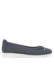Clara Barson Baleriny WYL3650-2 Granatowy. Niebieskie balerinki damskie Clara Barson, bez wzorów, ze skóry, bez obcasa, bez zapięcia. Za 89.99 zł.