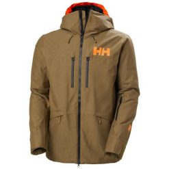 Kurtka narciarska Helly Hansen Garibaldi 2.0. Brązowe kurtki sportowe męskie Helly Hansen, m, bez wzorów, z poliamidu, bez kaptura, narciarskie, primaloft. Za 1,843.50 zł.