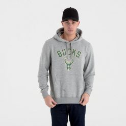 Bluza do koszykówki męska New Era Milwaukee Bucks. Szare bluzy męskie New Era, m, bez wzorów, sportowe, bez ramiączek, bez kaptura. W wyprzedaży za 234.75 zł.