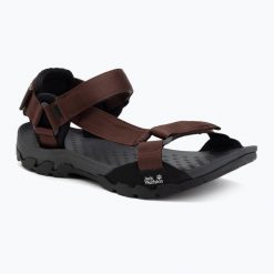 Sandały męskie Jack Wolfskin Ridge. Brązowe sandały męskie Jack Wolfskin, na lato, bez wzorów, z gumy, bez zapięcia. Za 299.99 zł.