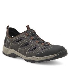 Sandały Rieker. Szare sandały męskie Rieker, bez wzorów, bez zapięcia. Za 349.99 zł.