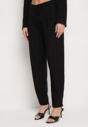 Czarne Garniturowe Spodnie z Modalu z Wysokim Stanem Mavice. Czarne spodnie materiałowe damskie Born2be, bez wzorów, z jeansu, eleganckie, z podwyższonym stanem. Za 109.99 zł.