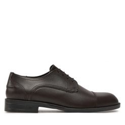 Półbuty BOSS. Brązowe buty wizytowe męskie Boss, bez wzorów, bez obcasa, bez zapięcia. Za 655.99 zł.